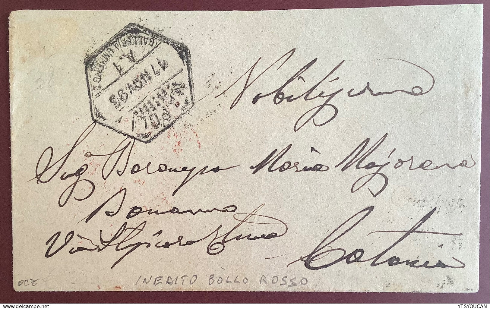 RRR:  Agenzie Postali NAPOLI A1 MAGAZZINI ITALIANI MELE1895 Lettera Italia Umberto (Grand Magasin Department Store - Marcophilie