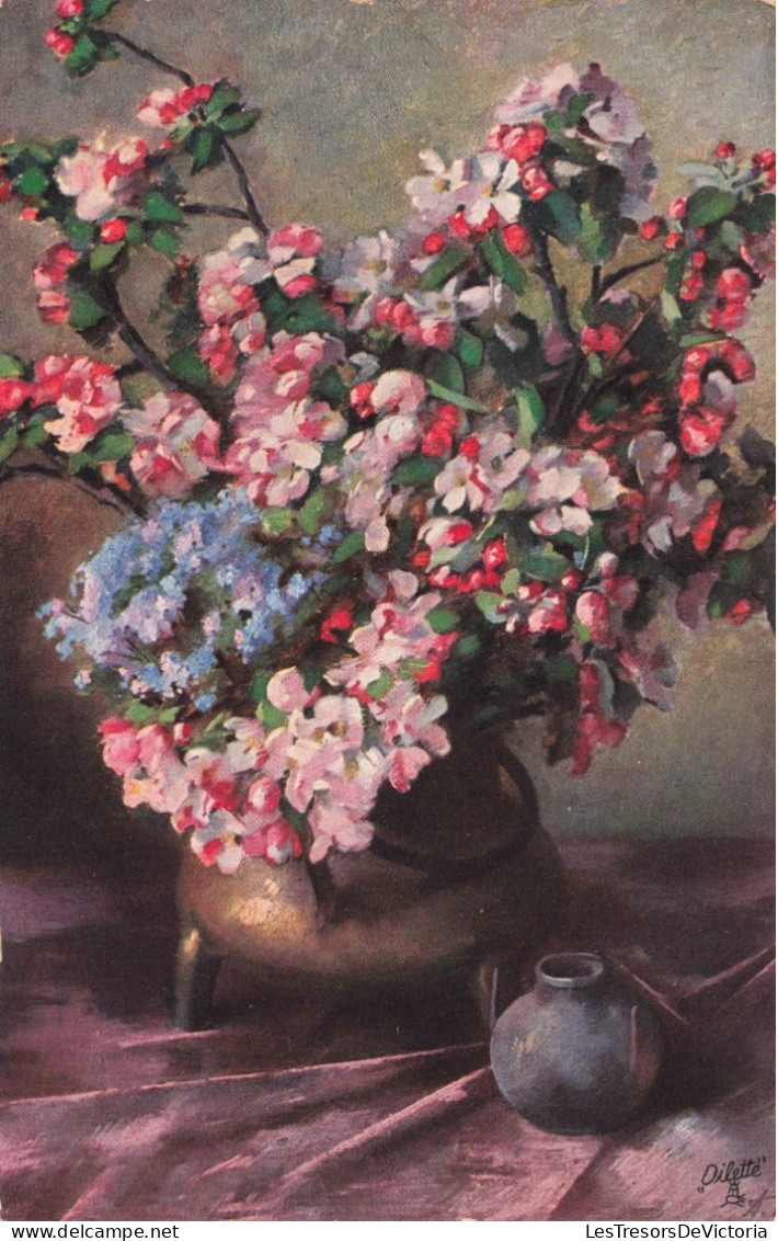 FLEURS - Vase De Fleurs  - Colorisé - Carte Postale Ancienne - Fleurs