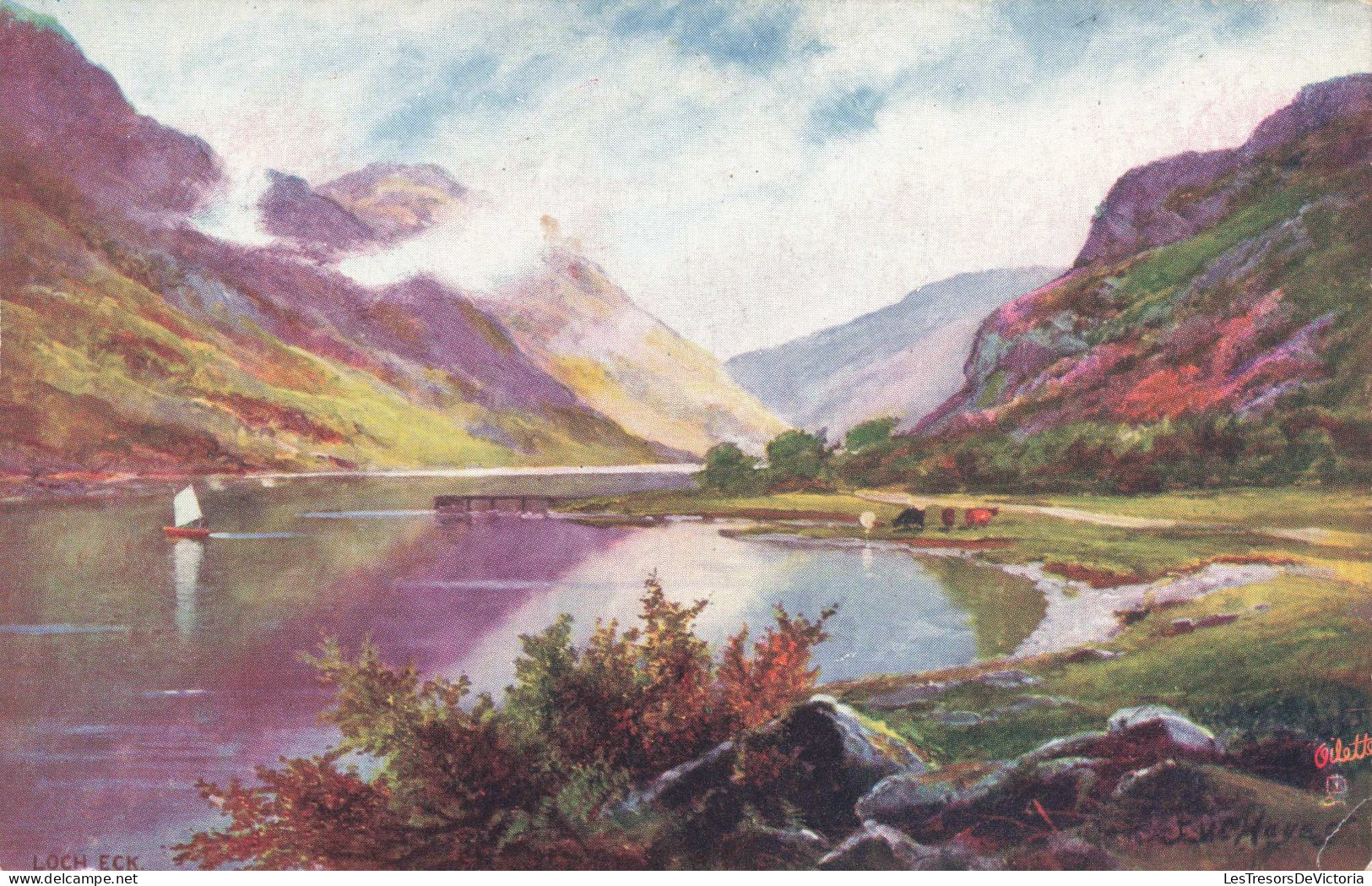 ILLUSTRATION NON SIGNE - Vallée Et Lac - Carte Postale Ancienne - Vor 1900