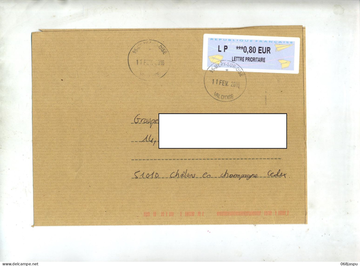 Lettre Flamme Cachet Grand Format Mery Sur Oise - 2000 Type « Avions En Papier »