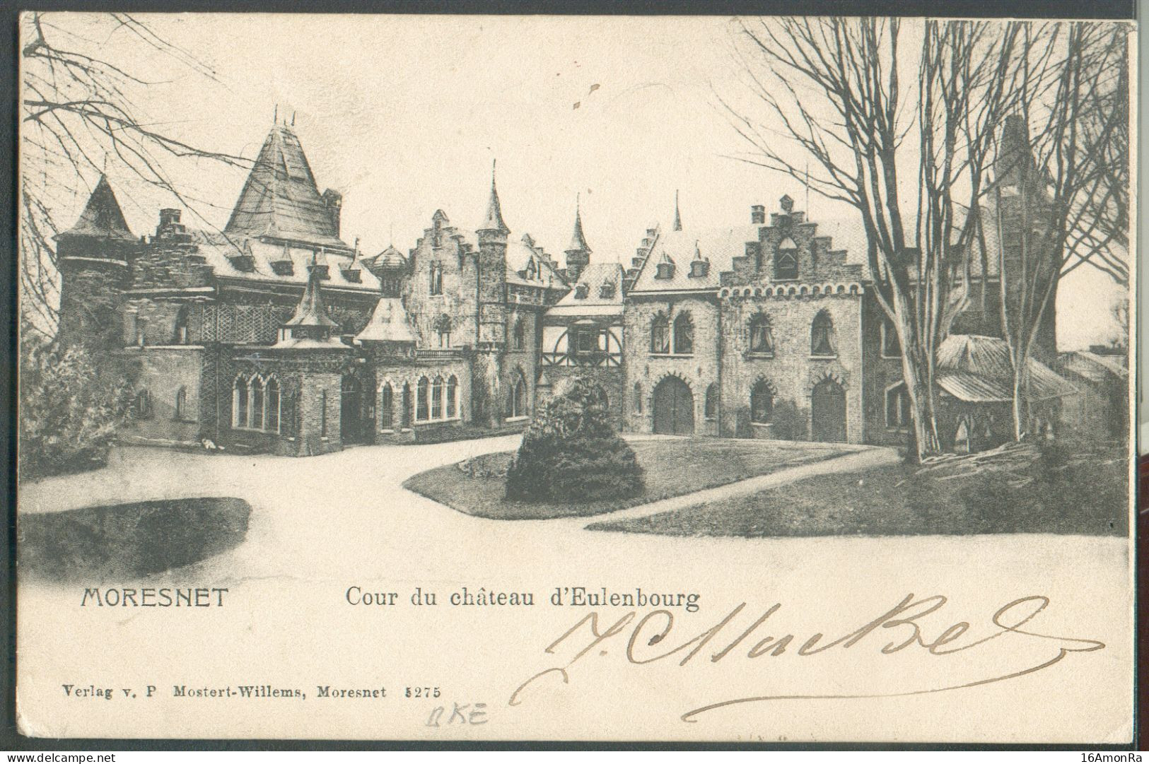 CANTONS De L'EST - N°53 - 1c. Obl. Sc VERVIERS (OUEST) Sur C.P. (Vue CHATEAU D' EULENBOURG Moresnet) Du 15 Janv. 1906 + - Lineari