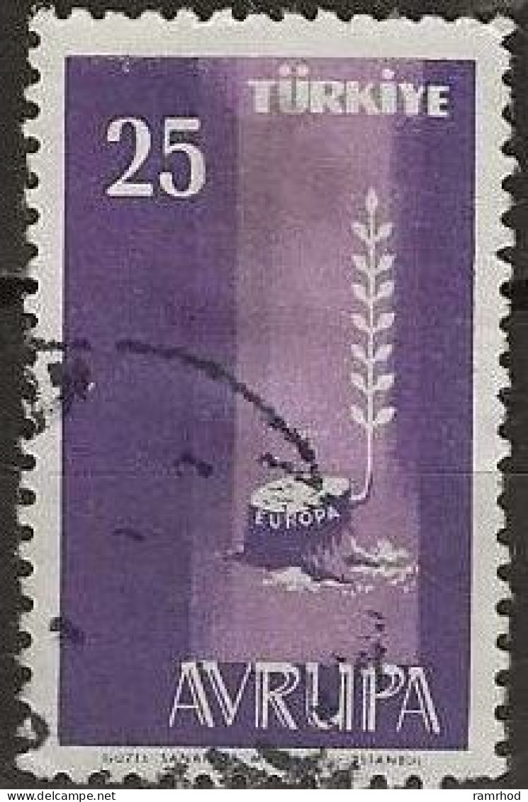 TURKEY 1958 Europa. - 25k. - Lilac And Violet FU - Used Stamps