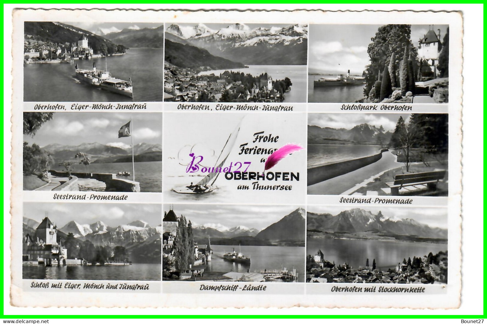 CPSM SUISSE - OBERHOFEN Multivue  Carte Dentelée Multiple Vue  - Oberhofen Am Thunersee