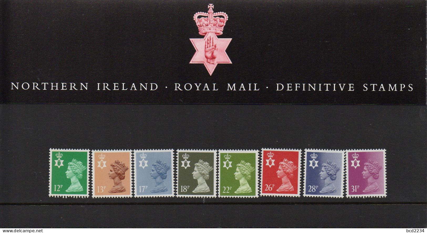 GB GREAT BRITAIN 1987 NORTHERN IRELAND REGIONAL DEFINITIVE ISSUE MACHINS PRESENTATION PACK No 12 +ALL INSERTS - Presentation Packs