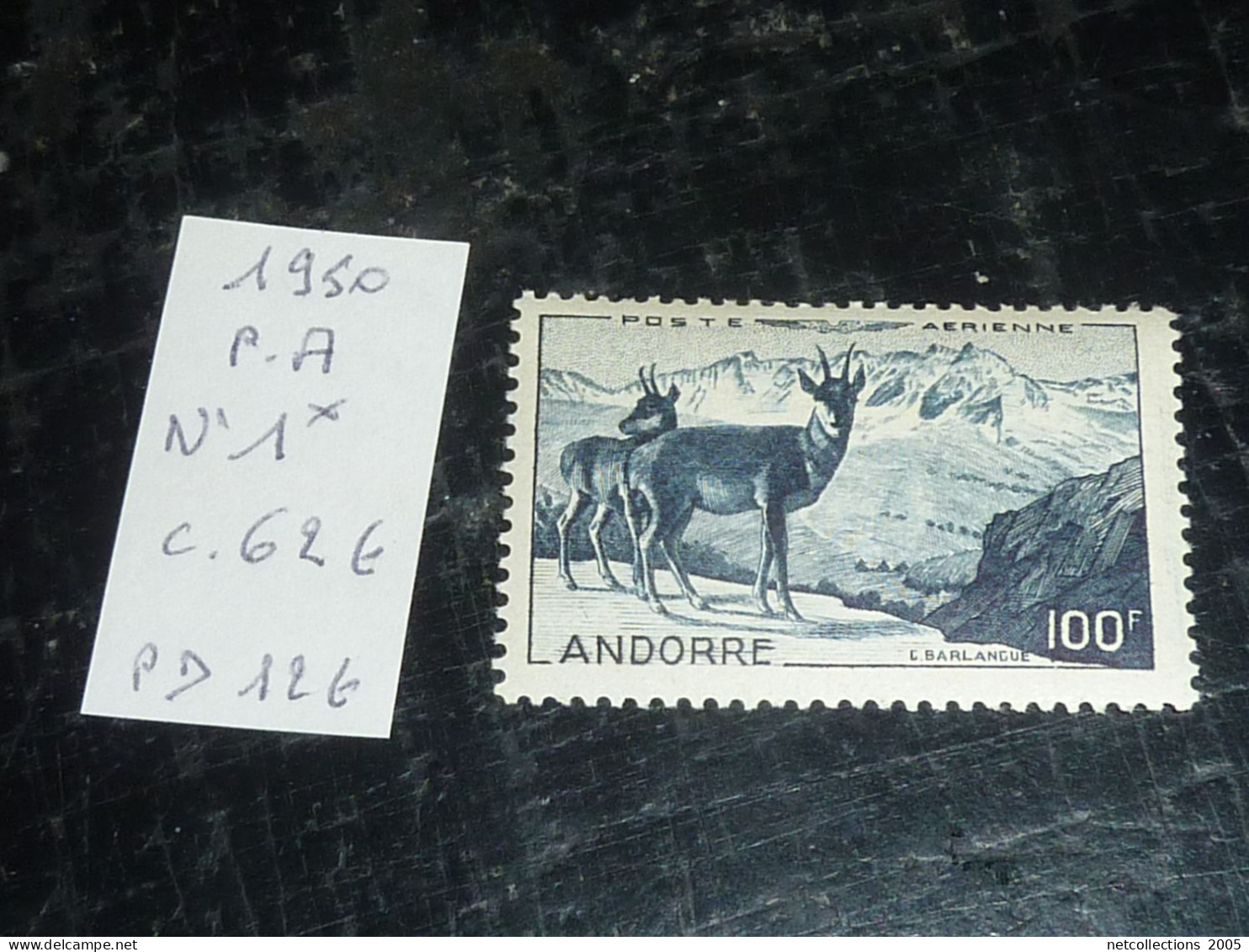 ANDORRE TIMBRE POSTE AERIENNE 1950 N°1 - NEUFS AVEC CHARNIERES (20/09) - Airmail