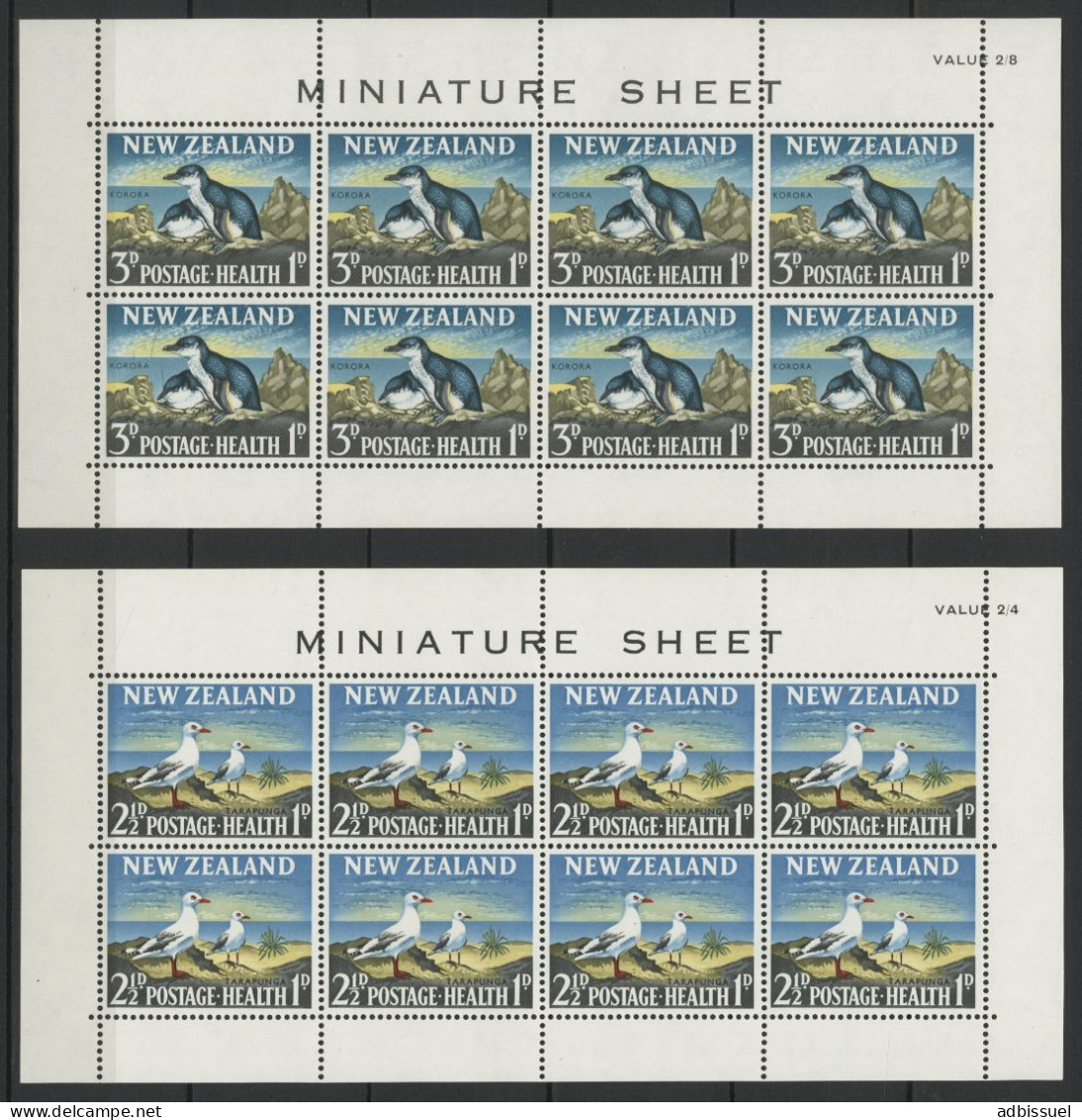 NEW ZEALAND BLOCS N° 15 + 16 Cote 75 € Neufs ** (MNH) OISEAUX BIRDS Qualité TB - Blocks & Kleinbögen