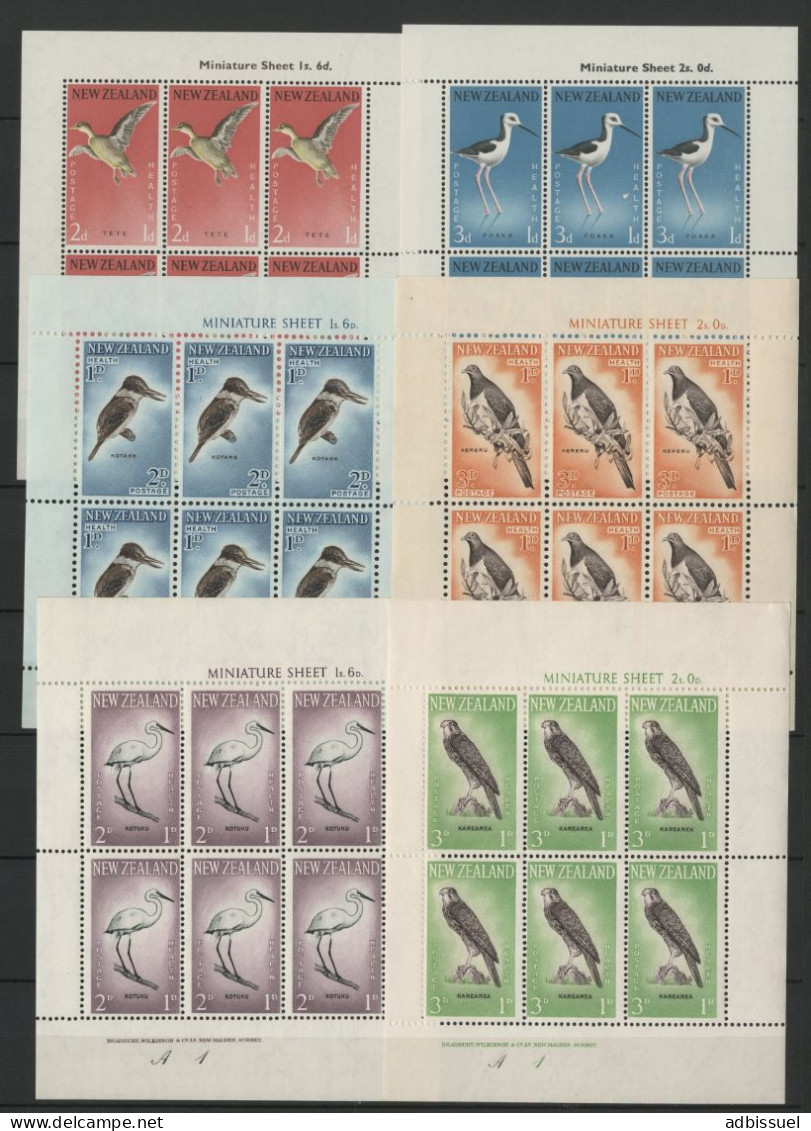 NEW ZEALAND BLOCS N° 5 + 6 + 7 + 8 + 9 + 10 Cote 175 € Neufs ** (MNH) OISEAUX BIRDS - Blocks & Sheetlets