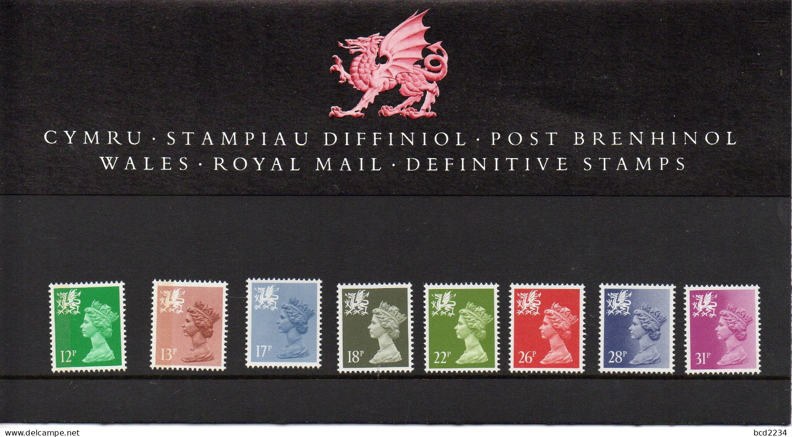 GB GREAT BRITAIN 1987 WALES REGIONAL DEFINITIVE ISSUE MACHINS PRESENTATION PACK No 11 +ALL INSERTS DRAGON - Gales