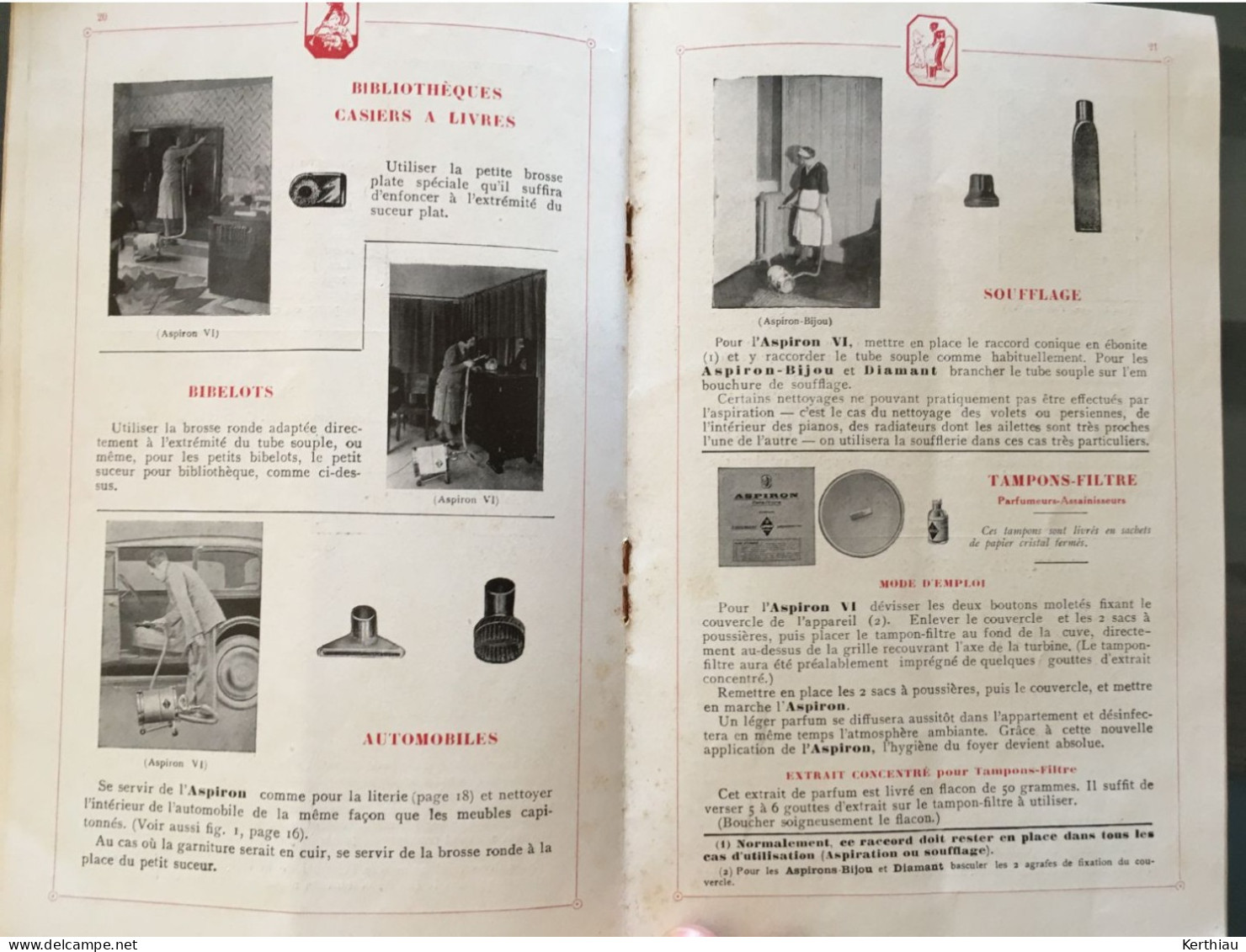 ASPIRON - Plaquette Mode D'emploi  40 Pages. Edité Par La Société Paris-Rhône - Material Und Zubehör