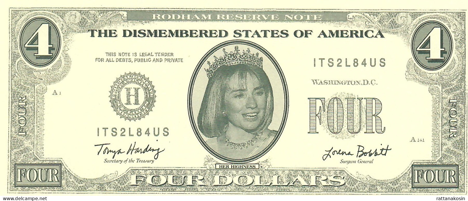 U.S.A. FANTASY NLP 4 DOLLARS 1996 DISMEMBERED STATES  UNC. - Sonstige & Ohne Zuordnung