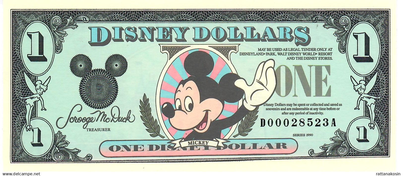 U.S.A.  NLP  1   DOLLAR 1990 DISNEY  / MICKEY  UNC. - Other & Unclassified