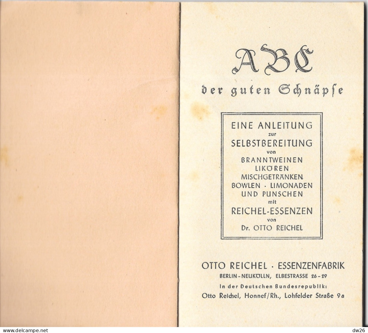 ABC Der Guten Schnäpse - Ein Lexikon Für Feinschmecker Von Dr Otto Reichel (Encyclopédie Pour Les Gourmets) - Comidas & Bebidas