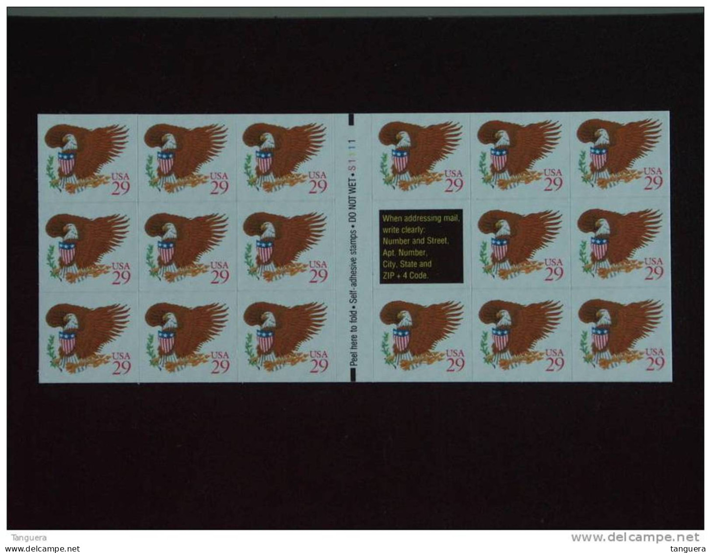 USA Etats-Unis D'Amerique United States 1992 ATM Aigle Armoiries Eagle Carnet YV C2121 2121 MNH ** Booklet Pane - 1981-...