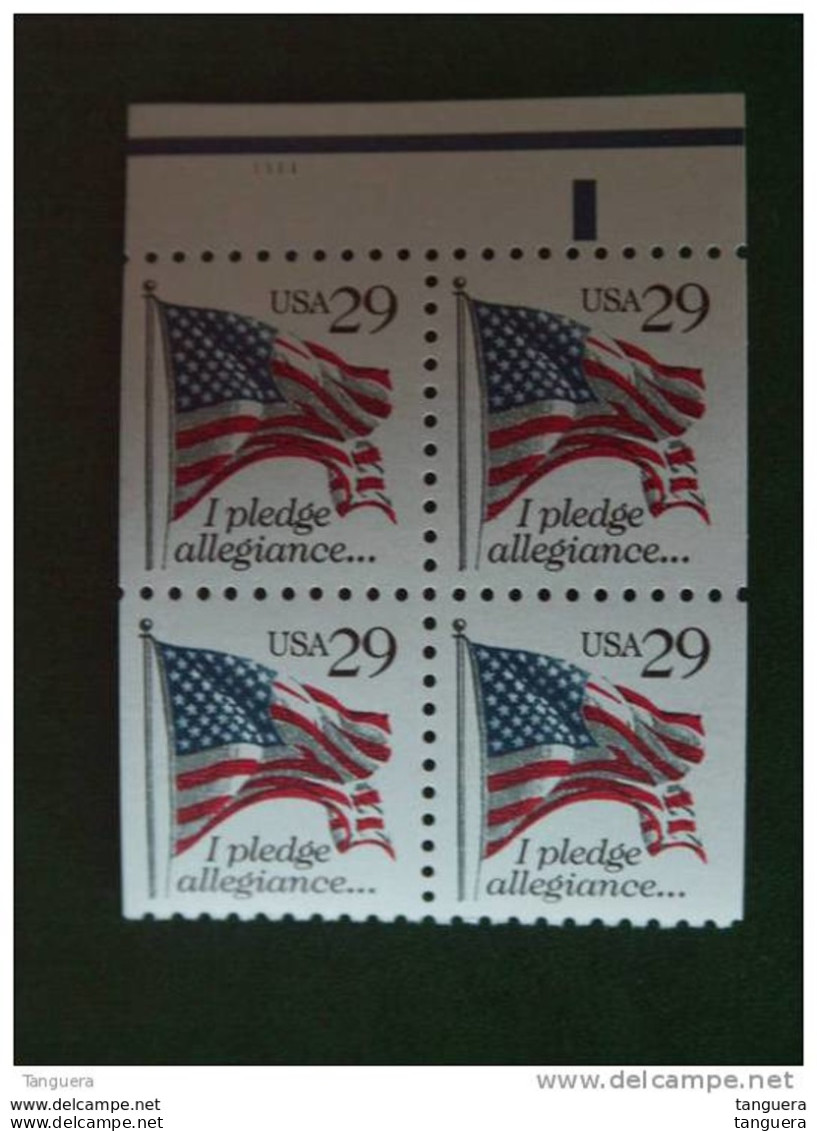 USA Etats-Unis D'Amerique United States 1992 Drapeau Chiffre Rouge Yv 2120 Bis Sc 2594 MNH ** Plate N°1111 - Numéros De Planches