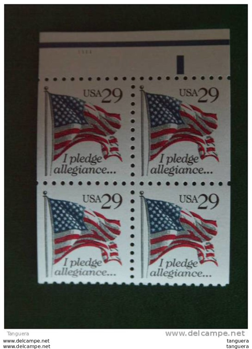 USA Etats-Unis D'Amerique United States 1992 Drapeau Chiffre Rouge Yv 2120 Bis Sc 2594 MNH ** Plate N°1111 - Plattennummern