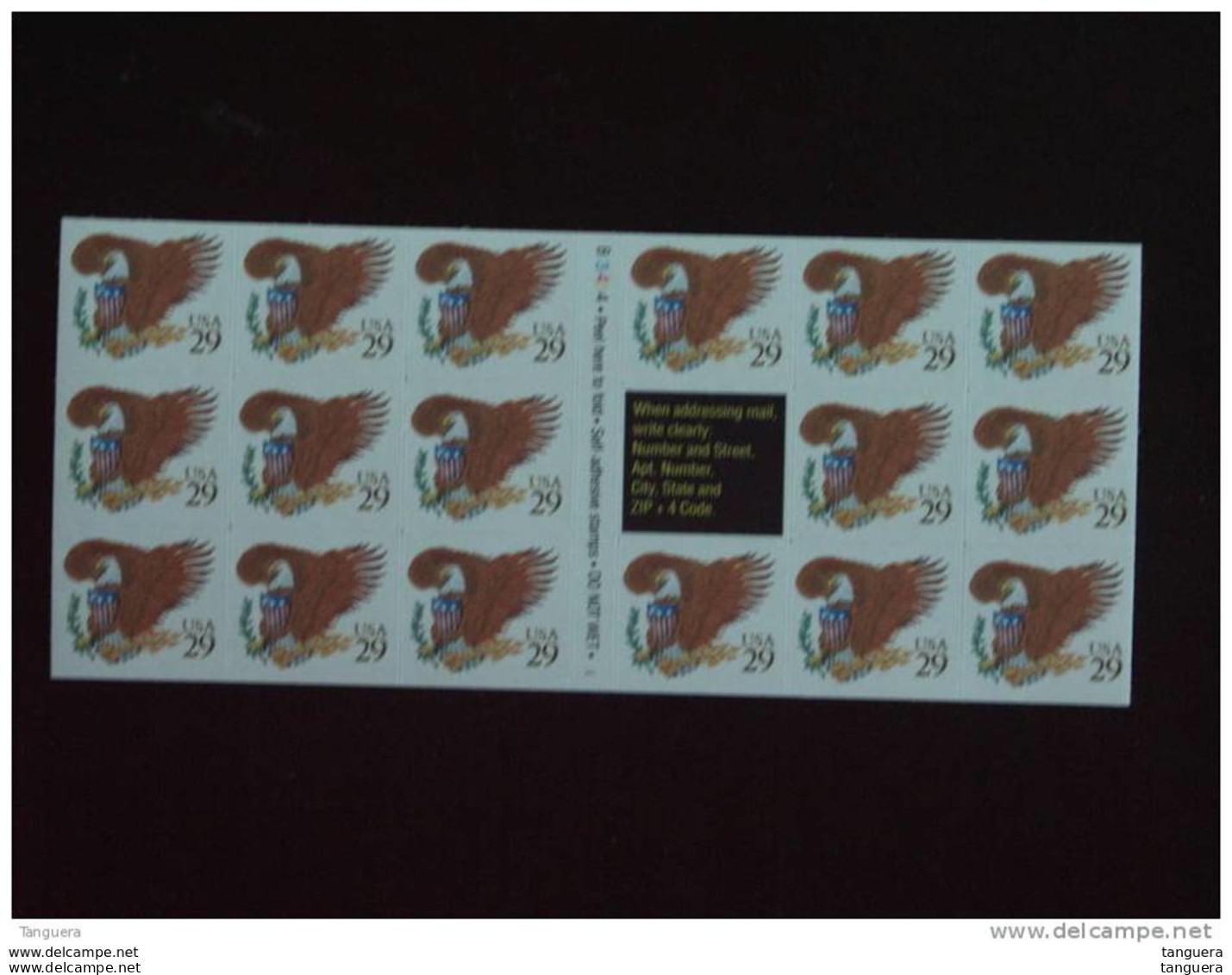 USA Etats-Unis D'Amerique United States 1992 ATM Aigle Armoiries Eagle Carnet YV C2121B 2121B C2121 B MNH ** Pane - 3. 1981-...