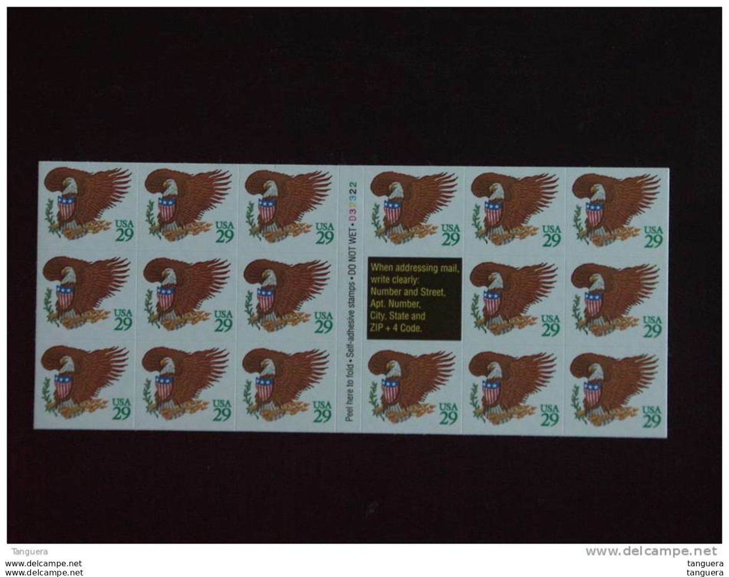 USA Etats-Unis D'Amerique United States 1992 ATM Aigle Armoiries Eagle Carnet YV C2121A 2121A C2121 A MNH ** Pane - 1981-...