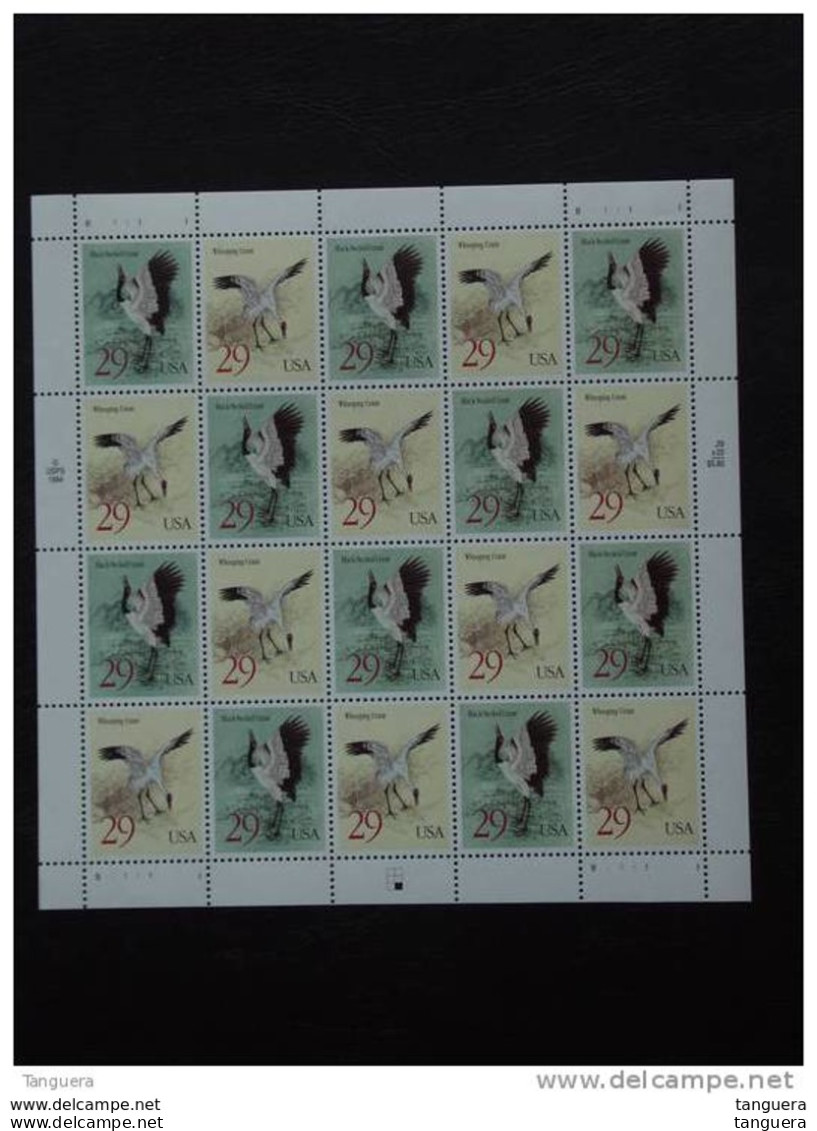 USA Etats-Unis D'Amerique United States 1994 Crane Grues Kraanvogels Oiseaux Sheet 10 X Yv  2281-2282 MNH ** - Hojas Completas