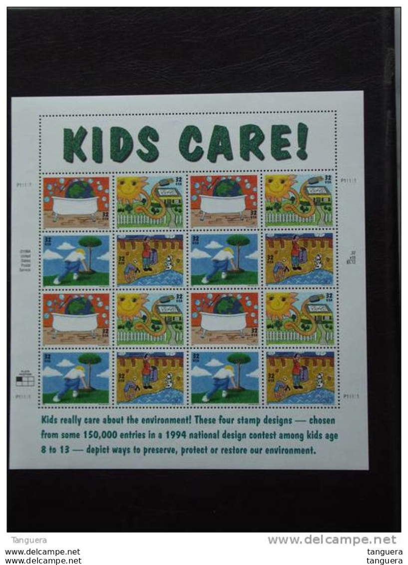 USA Etats-Unis D'Amerique United States 1994 Kids Care Dessins D'enfants Yv  2328-2331 MNH ** - Feuilles Complètes
