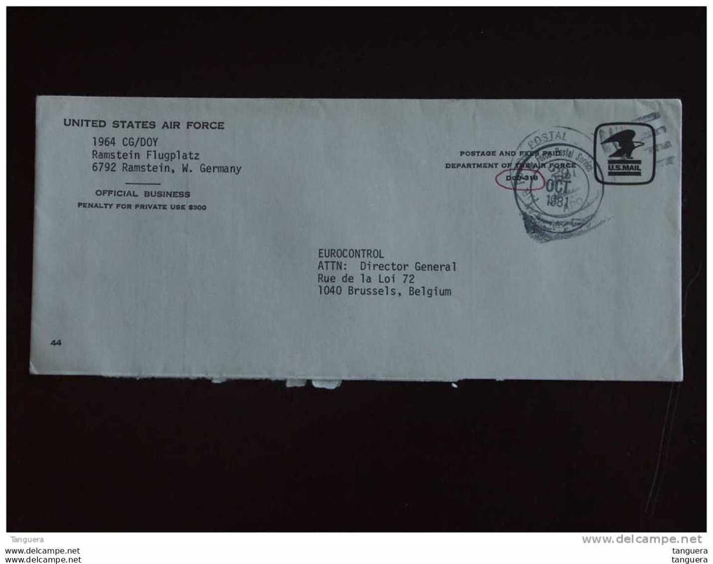 USA Etats-Unie United States Brief Lettre Cover UNITED STATES AIR FORCE 1981  To Belgium - 1981-00