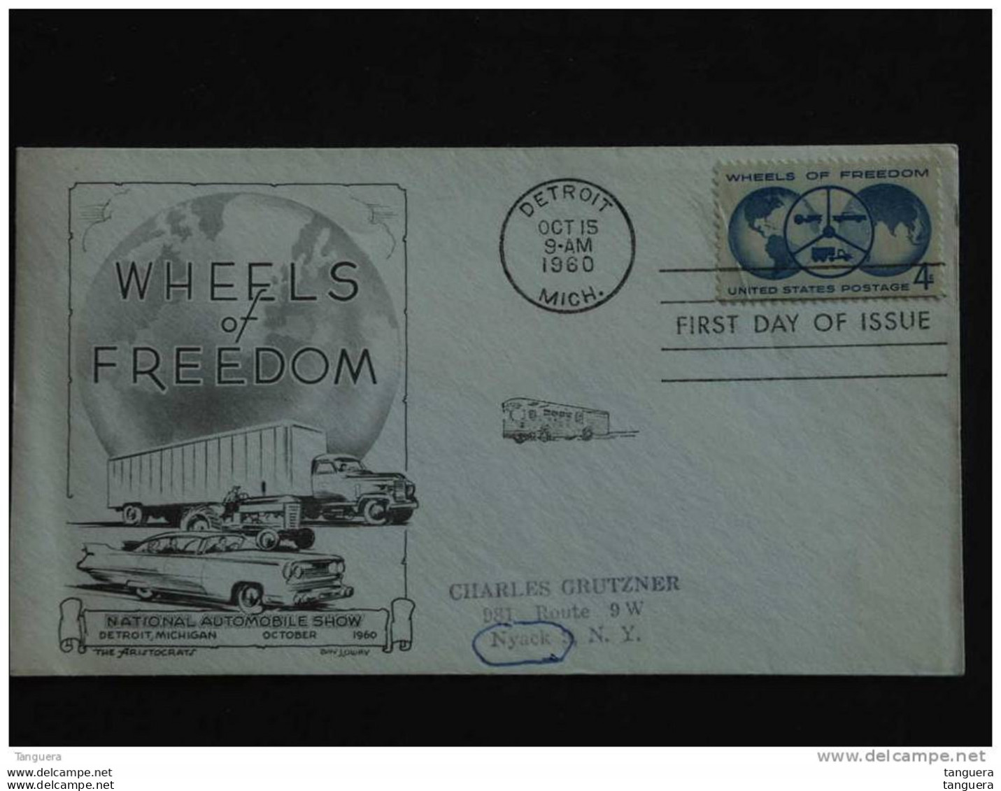 USA Etats-Unie United States 1960 Oct 15 FDC Exposition Automobile A Détroit Automotive Industry Yv 699 Sc 1162 - 1951-1960
