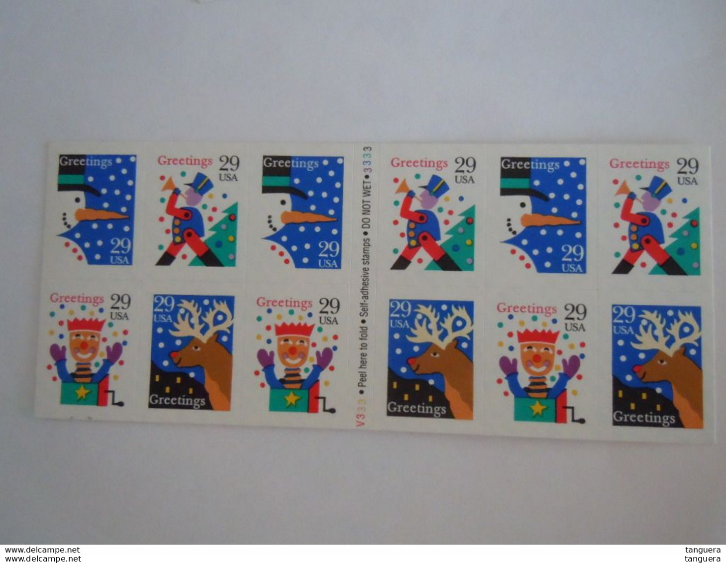 USA Etats-Unis United States 1993 Kerstmis  Noel Christmas Yv C2202 2202 BC 95 Sc 2799-2802 MNH ** Booklet Pane - 3. 1981-...