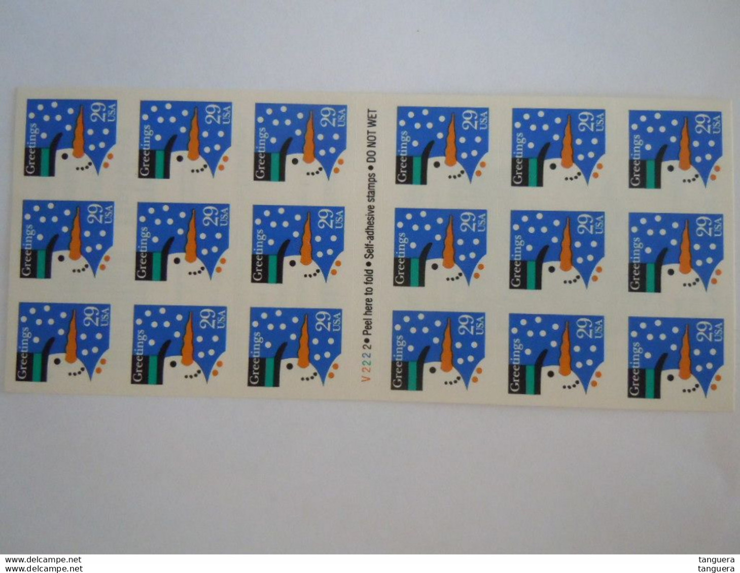 USA Etats-Unis United States 1993 ATM Kerstmis Noel Christmas Weihnachten Yv C2202a 2202a Sc 2803a MNH ** Pane - 1981-...