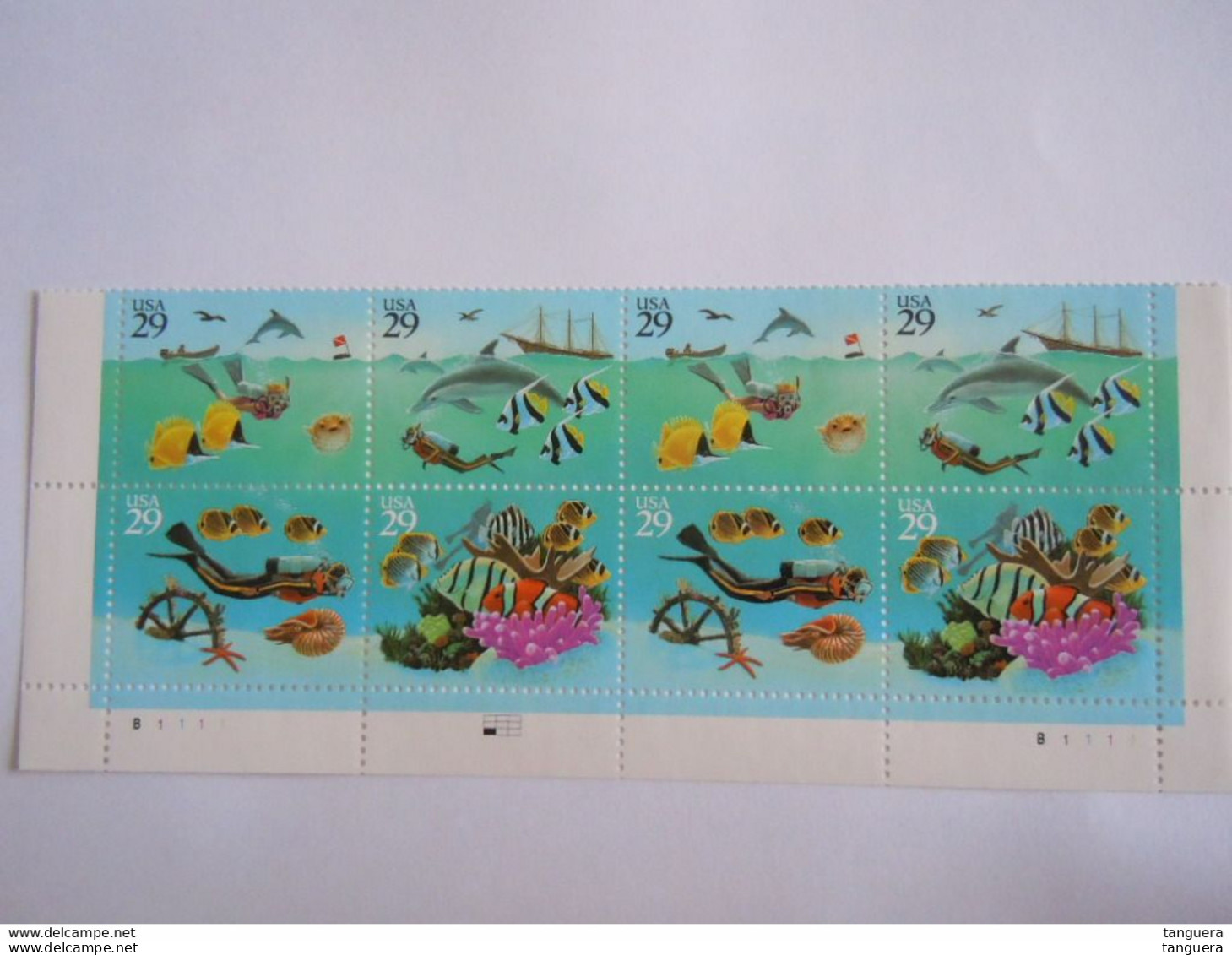 USA Etats-Unis D'Amerique United States 1994 Wonders Of The Seas Poissons Coraux 2 X Yv 2283-2286 MNH ** - Numéros De Planches