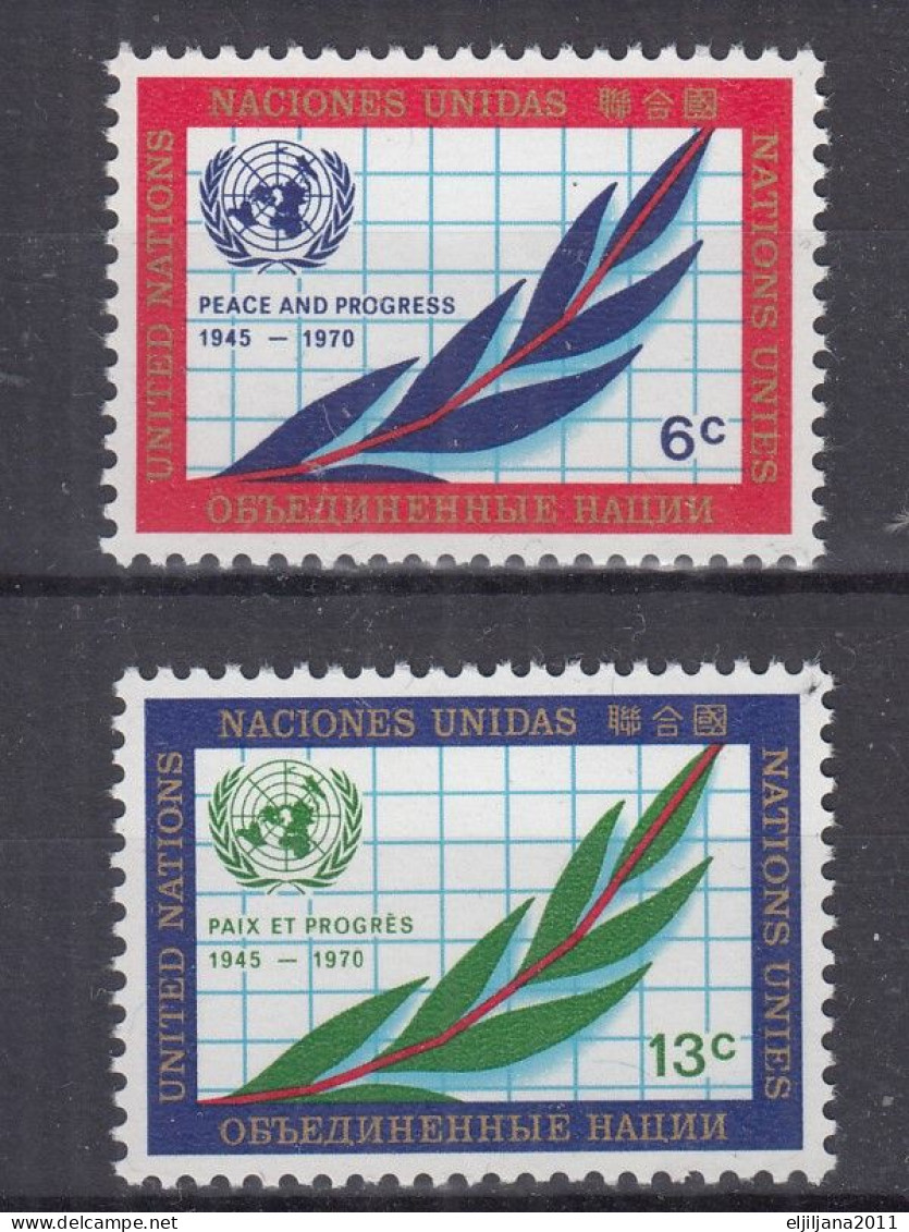 Action !! SALE !! 50 % OFF !! ⁕ UN 1970 New York ⁕ United Nations 25th Anniv. ⁕ MNH & FDC Used Block 5 - Nuovi