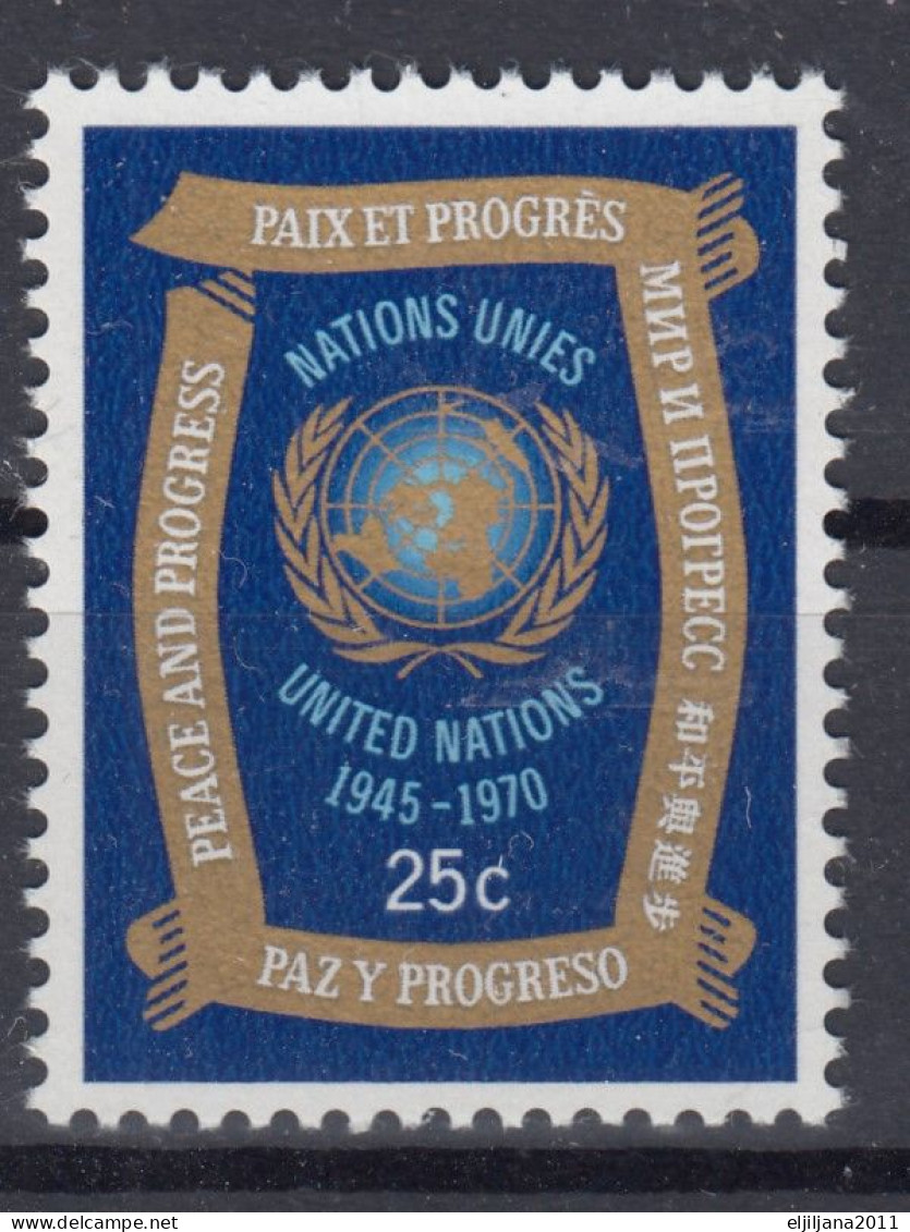 Action !! SALE !! 50 % OFF !! ⁕ UN 1970 New York ⁕ United Nations 25th Anniv. ⁕ MNH & FDC Used Block 5 - Ongebruikt