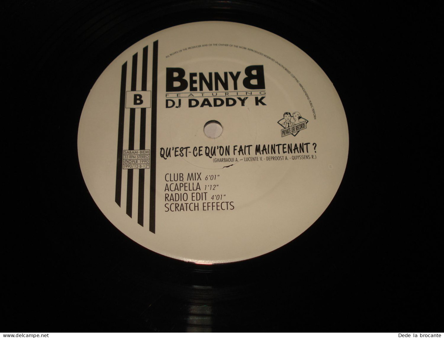 B10 / Benny B - Qu'est-Ce Qu'on Fait Maintenant - LP - PLR-1990/12-12" - BE 1990  M/EX - Dance, Techno En House