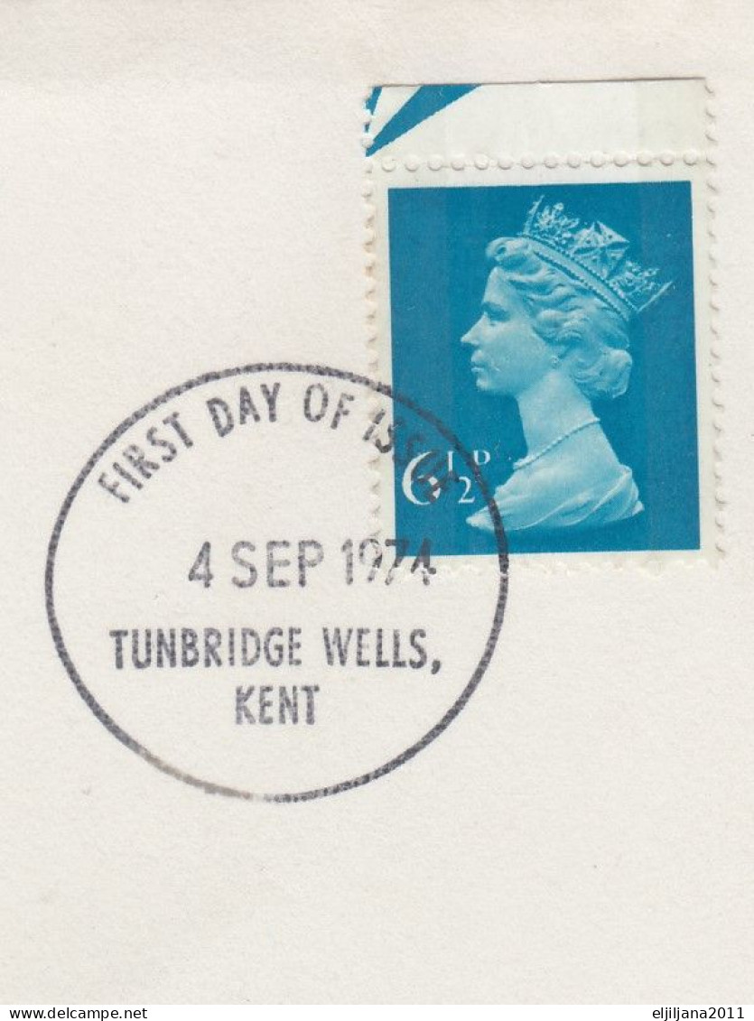 Action !! SALE !! 50 % OFF !! ⁕ GB 1974 QEII 6½ D ⁕ FDC TUNBRIDGE WELLS KENT ⁕ Post Office 1st Day Cover - 1971-1980 Decimal Issues
