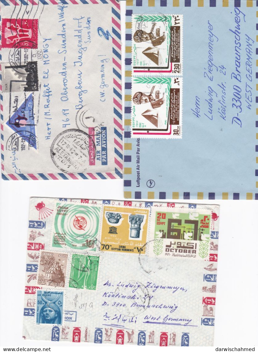 ÄGYPTEN - EGYPT - EGYPTIAN - EGITTO - ÄGYPTOLOGIE  - FLUGPOST - LUFTPOST - AIR MAIL 4  BRIEFE  FDC - Briefe U. Dokumente