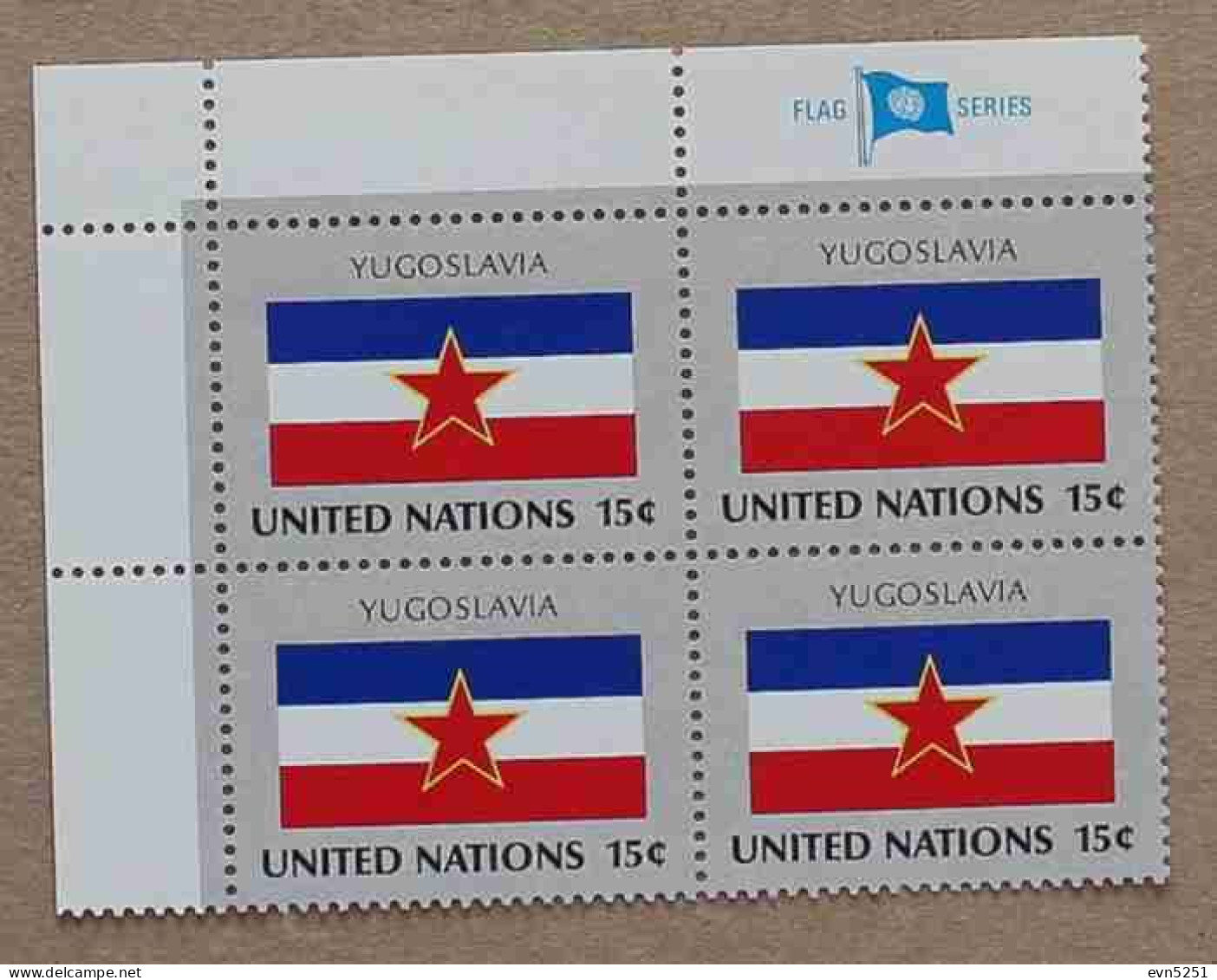 Ny80-02 : Nations-Unies (N-Y) - Drapeaux Des Etats Membres De L'ONU, Yougoslavie Avec Une Vignette "FLAG SERIES" - Neufs