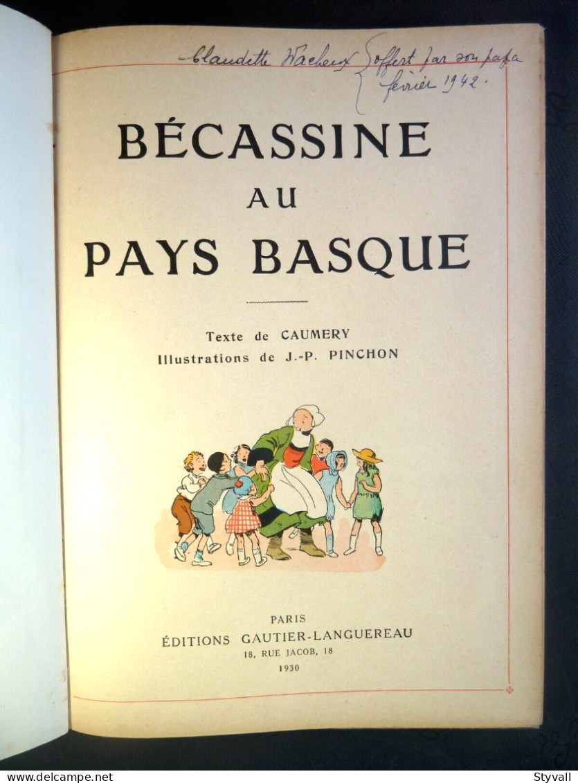 Bécassine au pays basque (Pinchon) . Rare couverture noir et blanc: 1930 TBE RARE