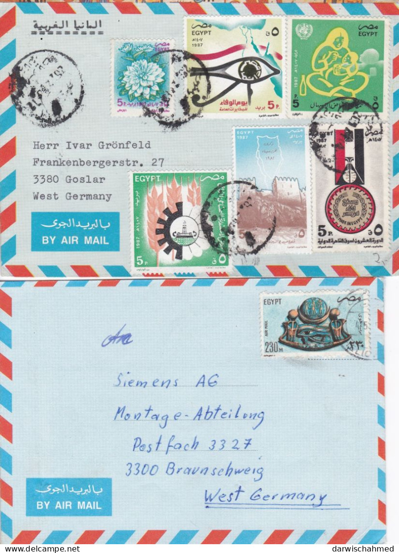 ÄGYPTEN - EGYPT - EGYPTIAN - EGITTO - ÄGYPTOLOGIE  - FLUGPOST - LUFTPOST - AIR MAIL 2  BRIEFE  FDC - Lettres & Documents