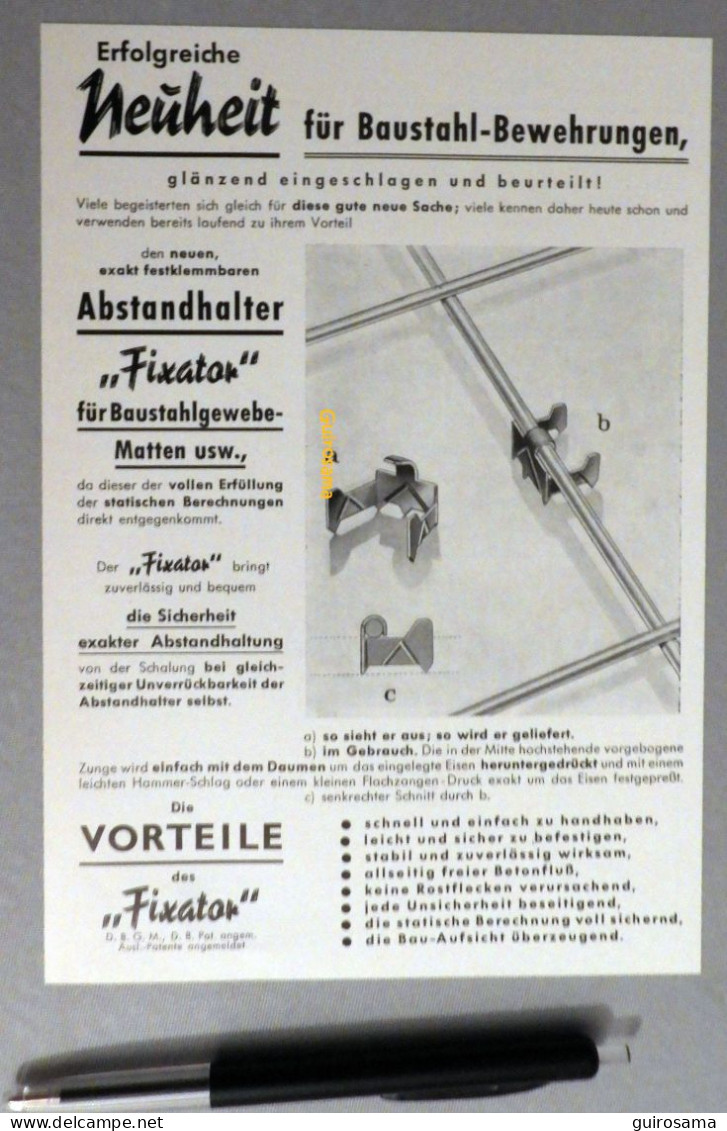 Abstandhalter "Fixator" Metallwarrenfabrik Gebr. Seifert Postfach - 1956 - Petits Métiers