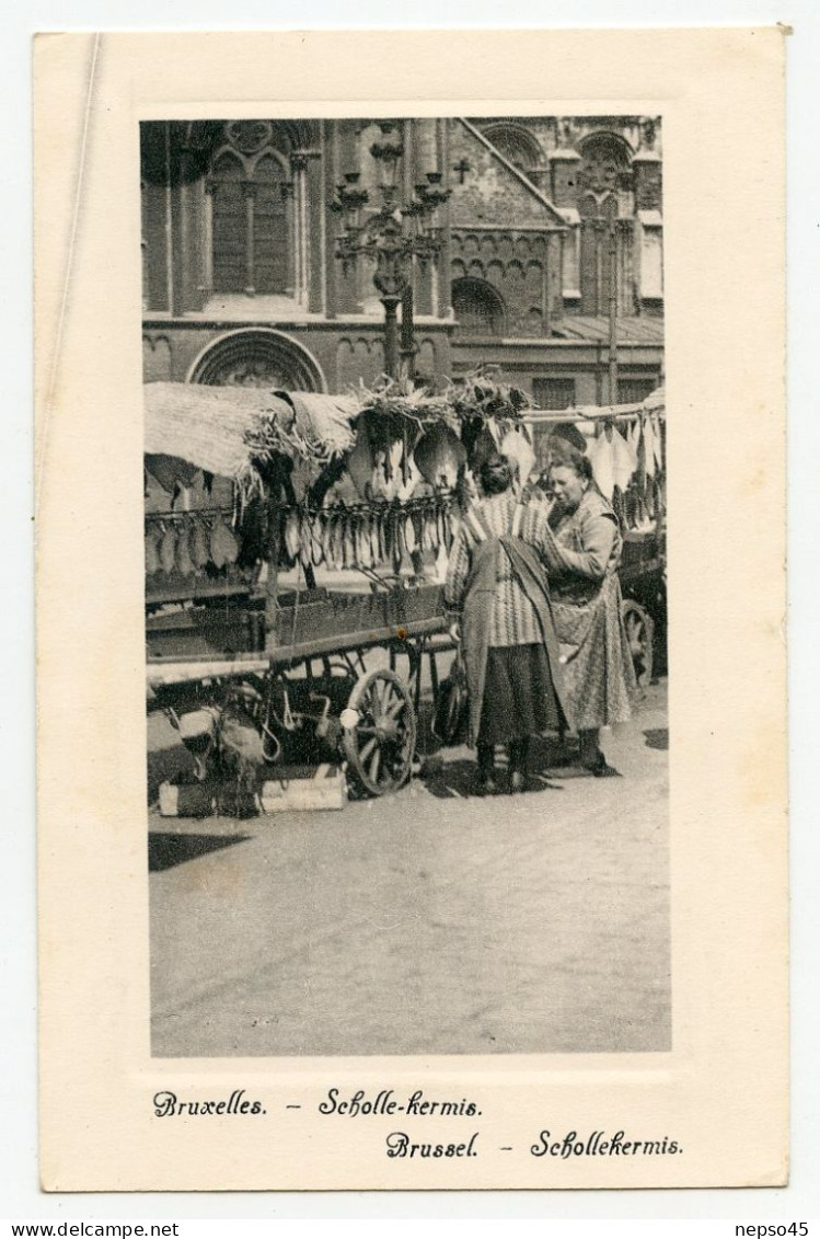 Bruxelles.Scholle-Kermis.Femme.Marché. - Mercadillos