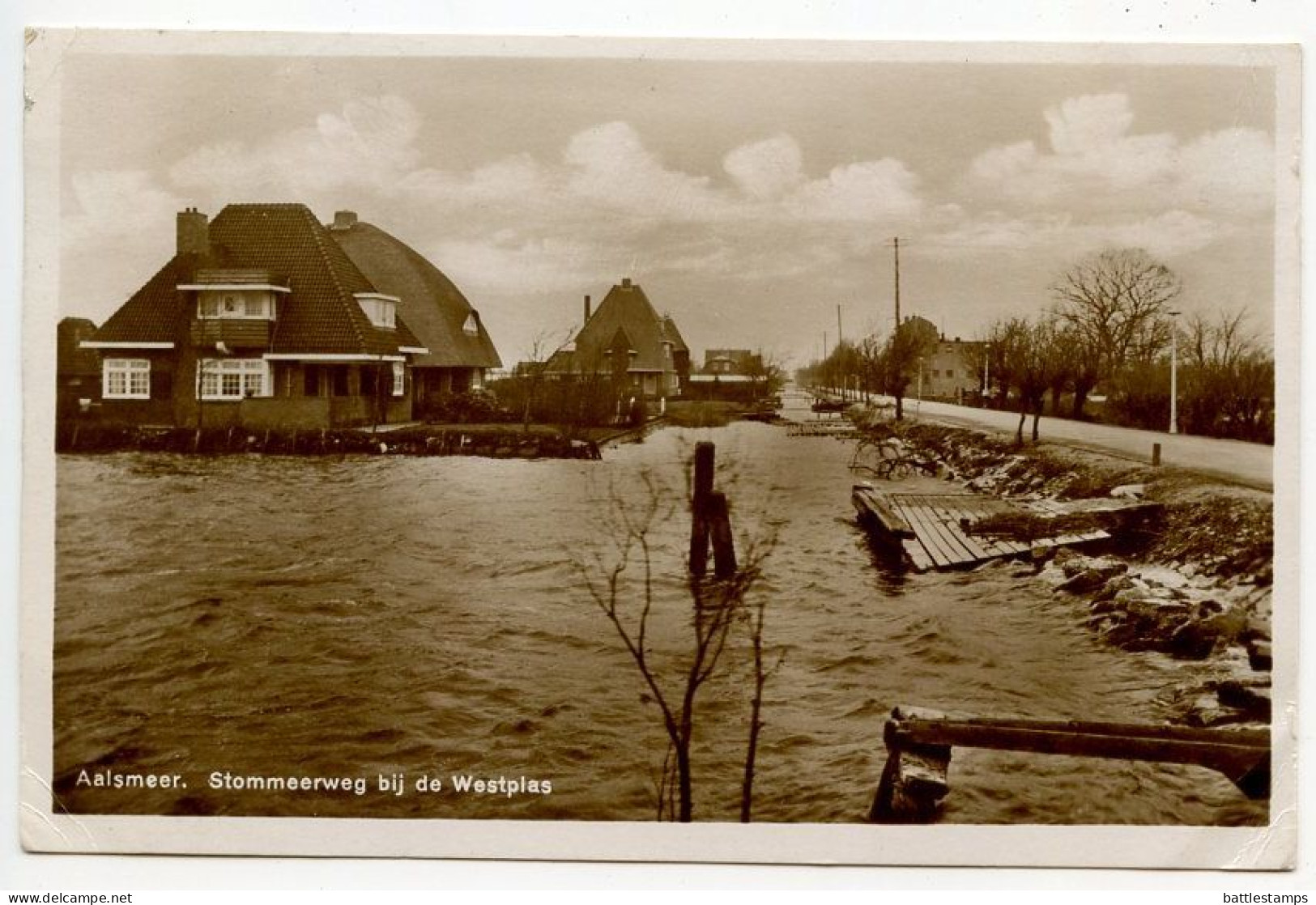 Netherlands 1931 RPPC Postcard - Aalsmeer - Stommeerweg Bij De Westplas; Gull & Queen Wilhelmina Stamps - Aalsmeer