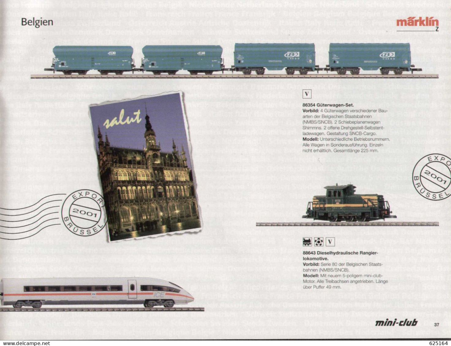 Catalogue Märklin 2001 Export-Modelle Spur HO 1/87 Und Z 1/220 - Duits