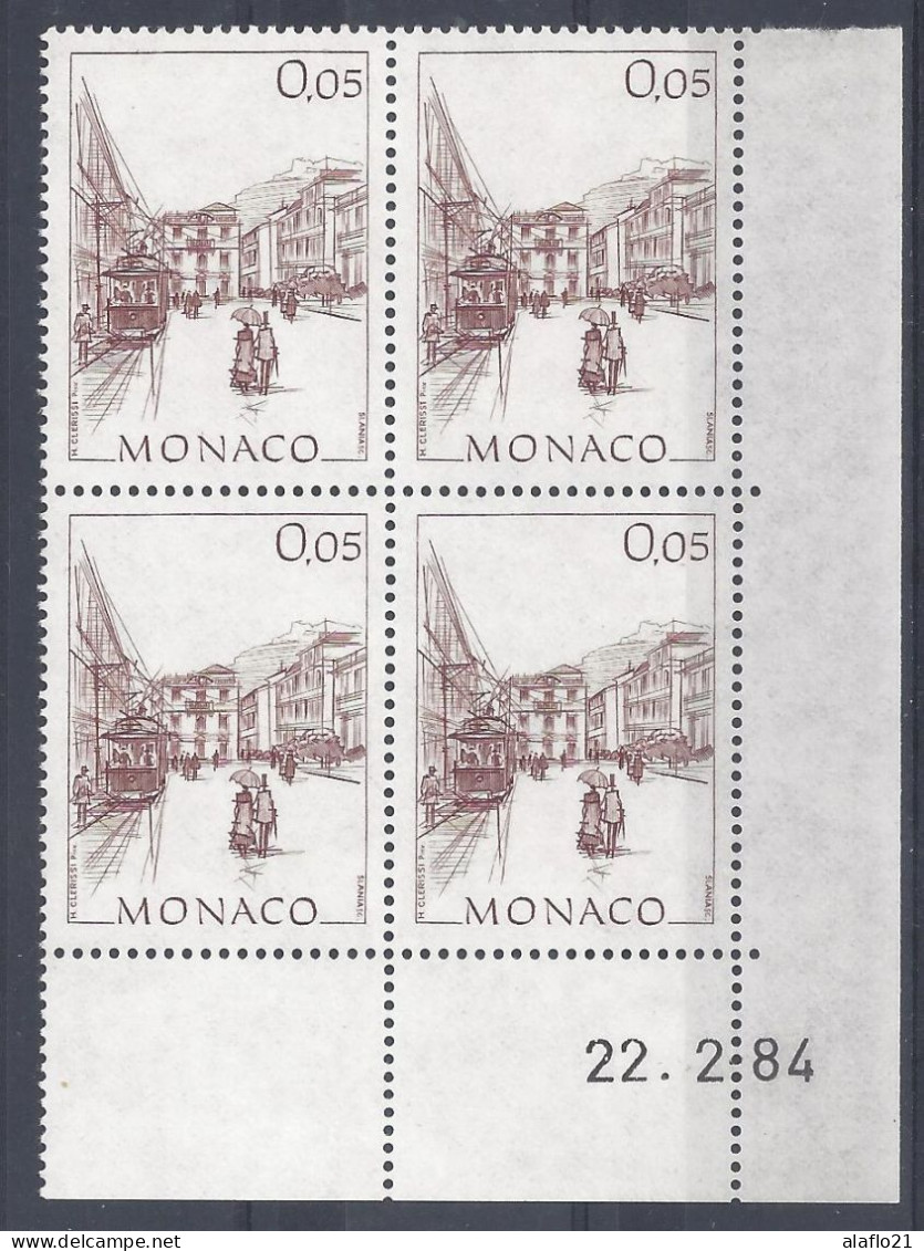 MONACO - N° 1404 - PLACE De La VISITATION - Bloc De 4 COIN DATE - NEUF SANS CHARNIERE - 22/2/84 - Neufs