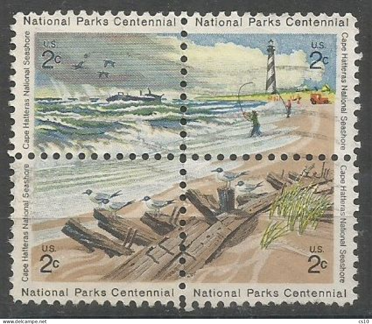 USA 1972 Cape Hatteras National Seashore  SC # 1448/51  Complete 4v Set In Block4 - Blocchi & Strisce