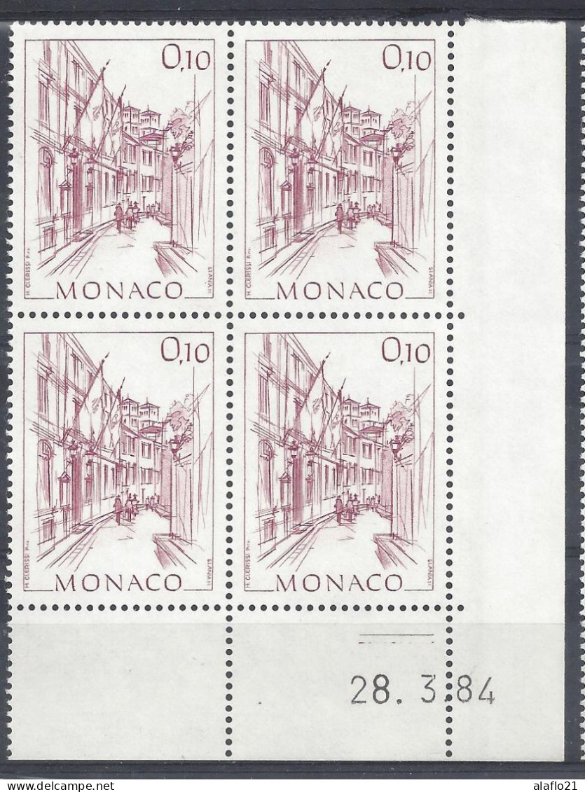 MONACO - N° 1405 - MAIRIE De MONACO - Bloc De 4 COIN DATE - NEUF SANS CHARNIERE - 28/3/84 - Ungebraucht