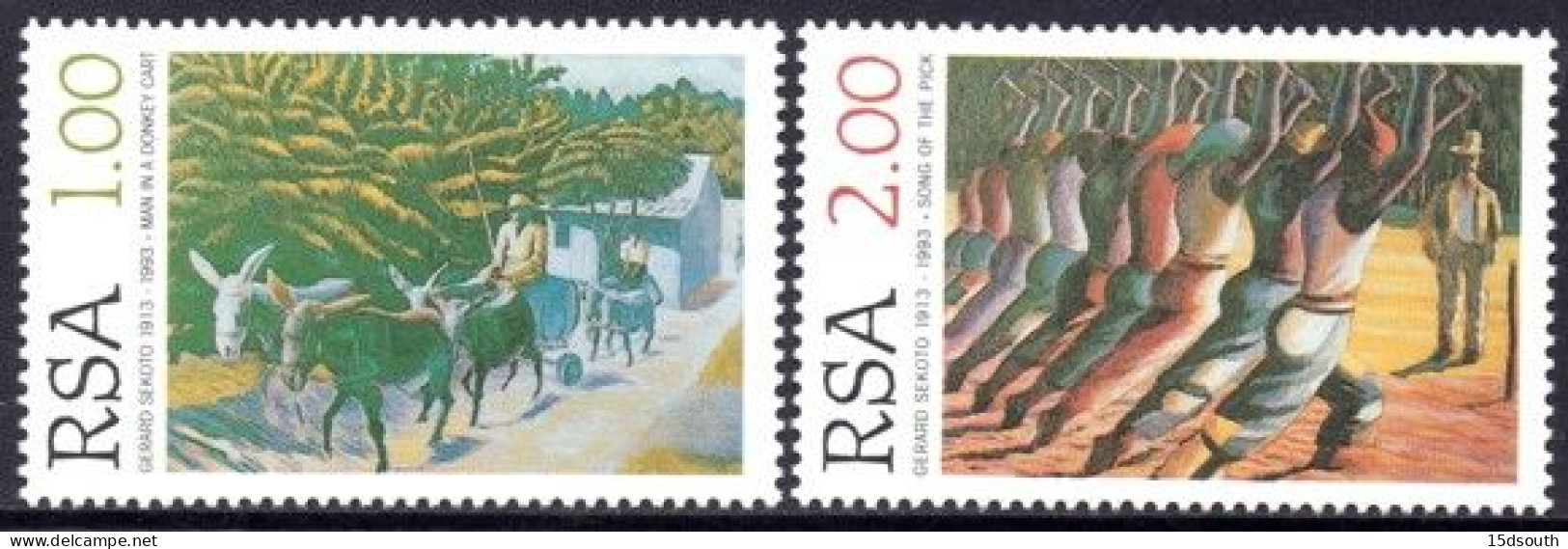 South Africa - 1996 Gerard Sekoto Paintings Set (**) # SG 907-908 , Mi 999-1000 - Neufs