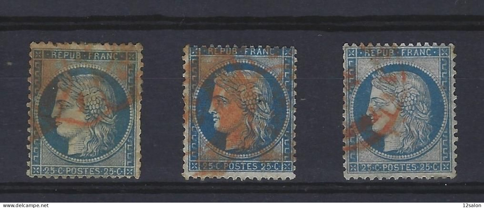 VARIÉTÉ N° 60  OBLITERE IMPRIME ROUGE - 1871-1875 Ceres