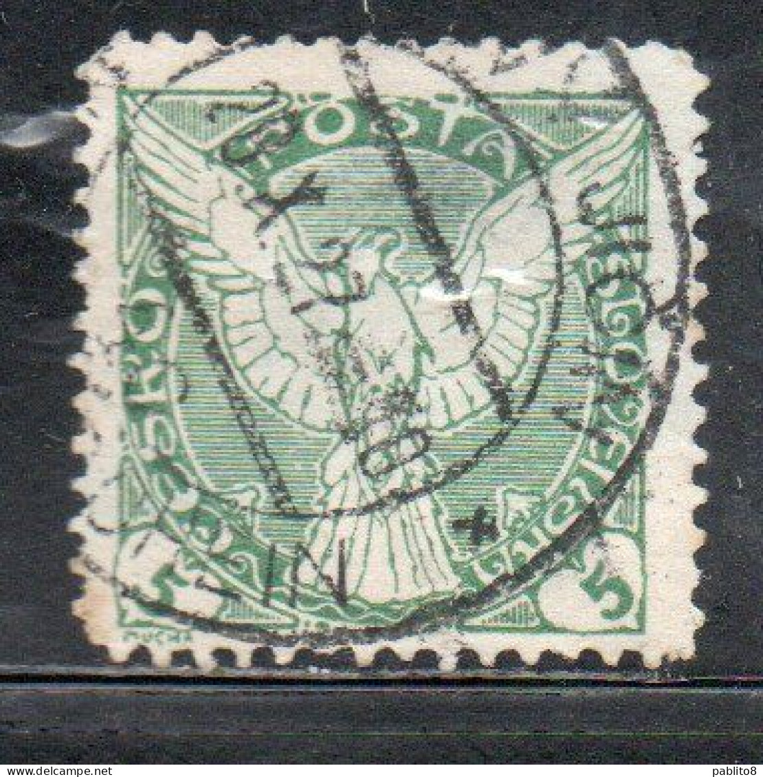 CZECHOSLOVAKIA CESKA CECOSLOVACCHIA 1918 1920 PERF. NEWSPAPER STAMPS WINDHOVER 5h USED USATO OBLITERE' - Francobolli Per Giornali