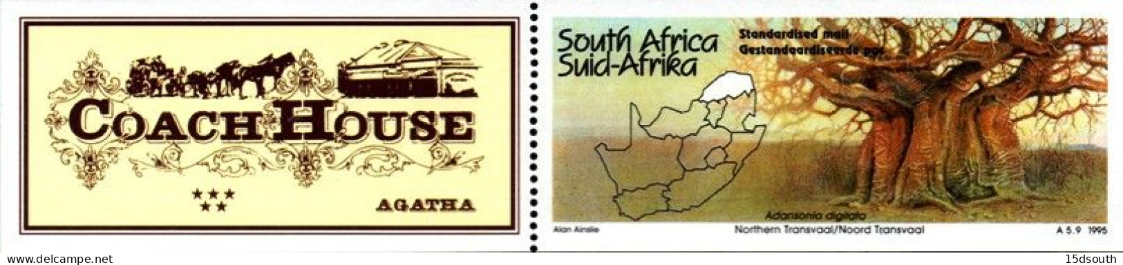 South Africa - 1997 Agatha Coach House Label Pair (**) - Nuevos