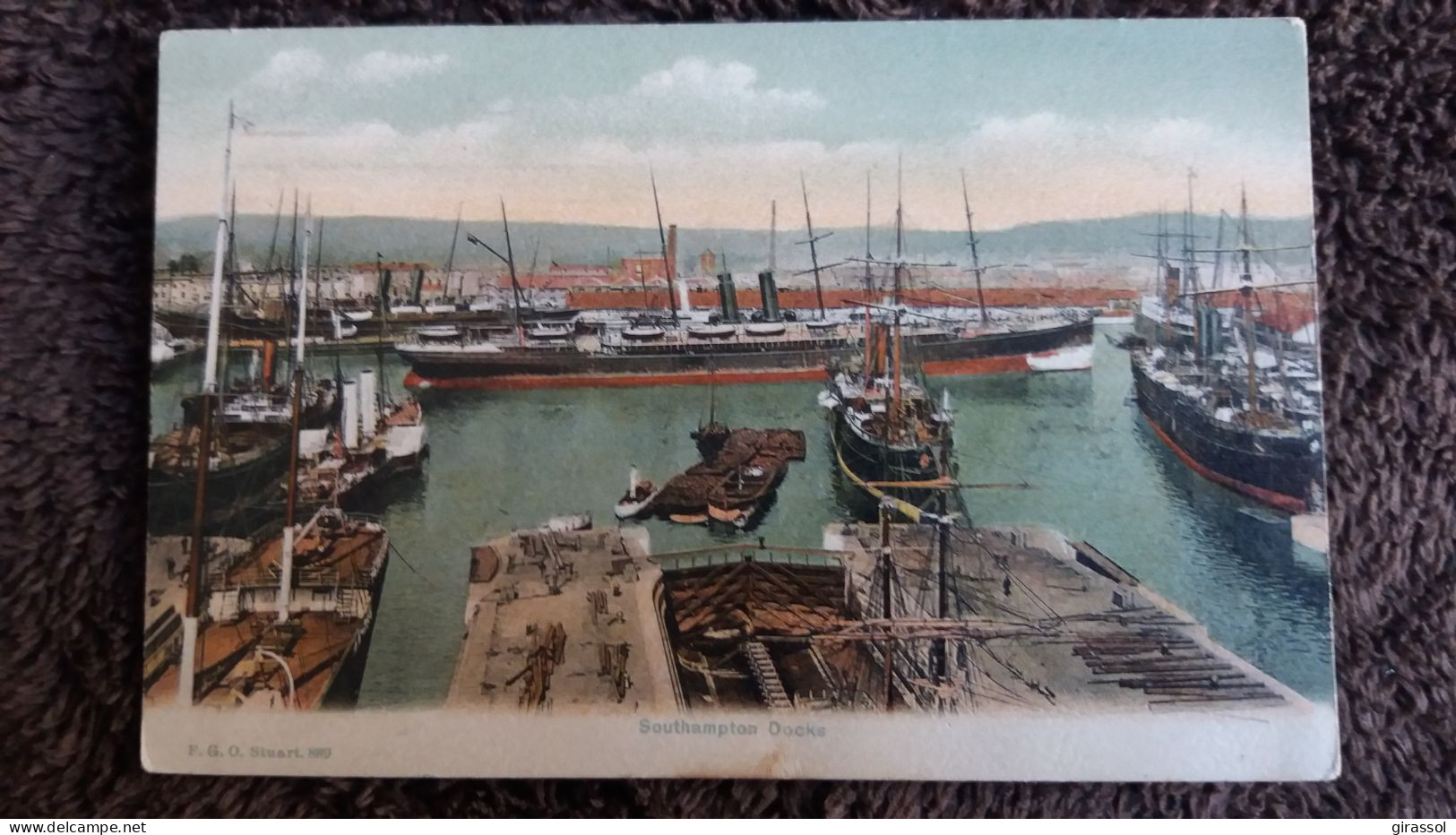 CPA SOUTHAMPTON DOCKS  BOATS PAQUEBOT  F G O STUART 889 1911 - Southampton