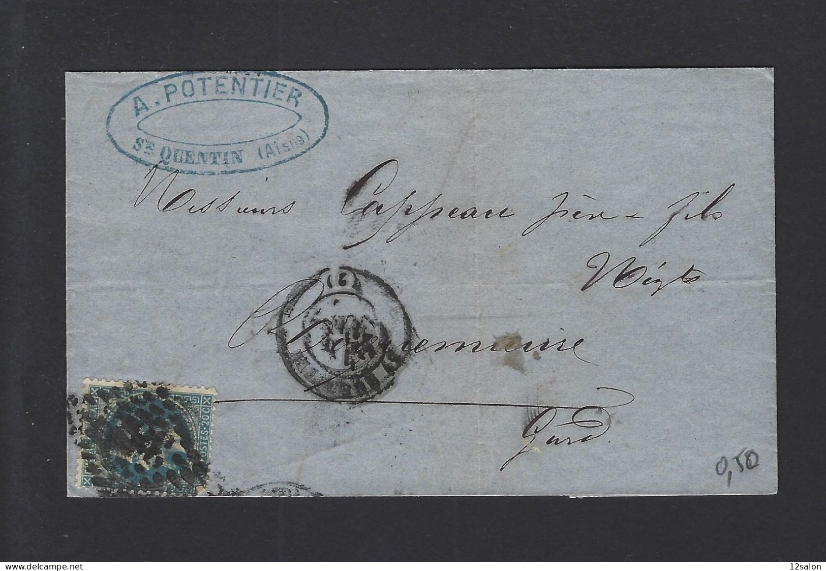 LETTRE 1871 N° 29 OBL SAINT QUENTIN - 1849-1876: Période Classique