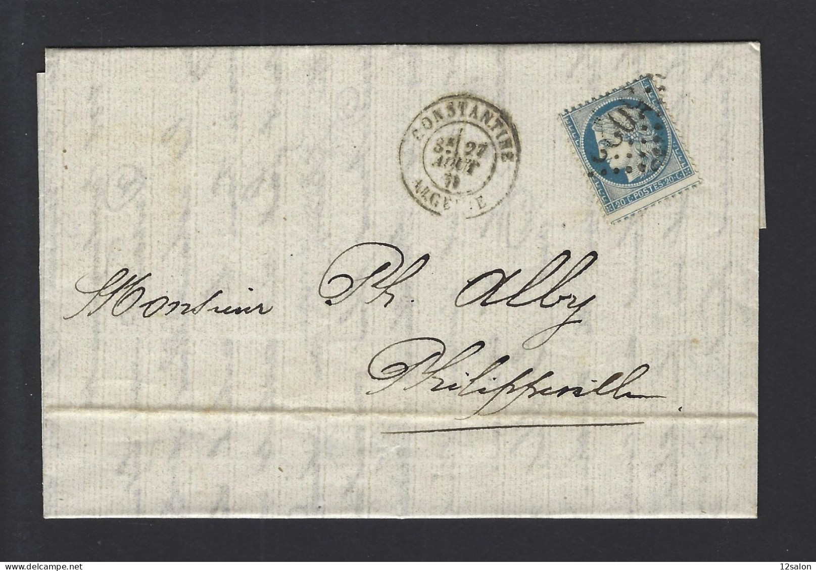 LETTRE 1871 N° 37 OBL CONSTANTINE ALGERIE - 1849-1876: Classic Period